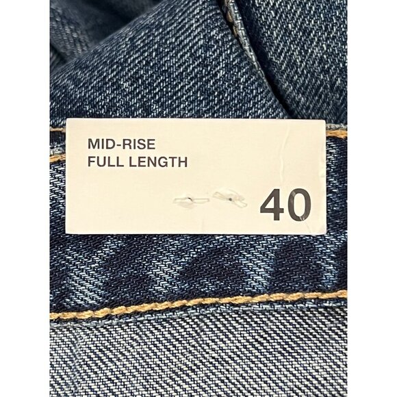 Zara Womens Mid-Rise Full Length Wide Shifted Denim Jeans Size 8 Dark Wash New - Picture 6 of 9